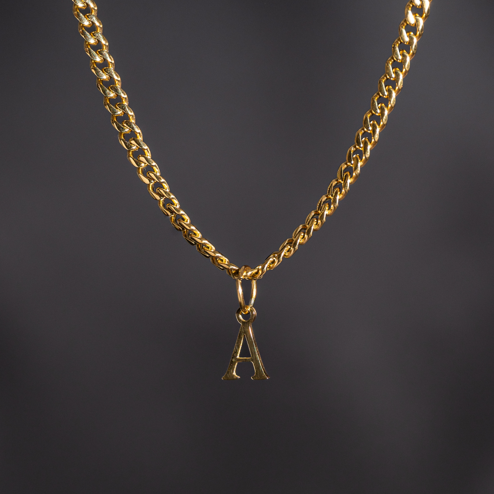 Initial Necklace For Men - Gold Initial With Chain - By Twistedpendant