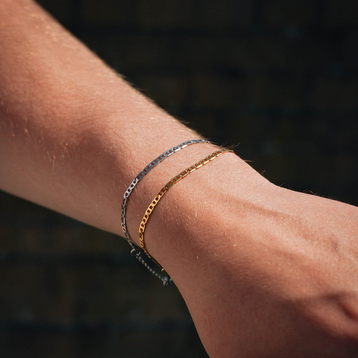 Silver Flat Mariner Bracelet (3MM)