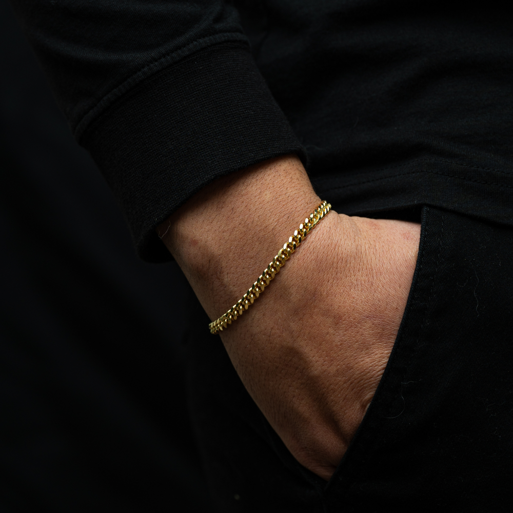23K Gold Plated Miami Cuban Bracelet Men | By Twistedpendant