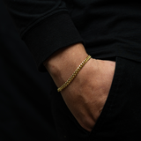 23K Gold Plated Miami Cuban Bracelet Men | By Twistedpendant
