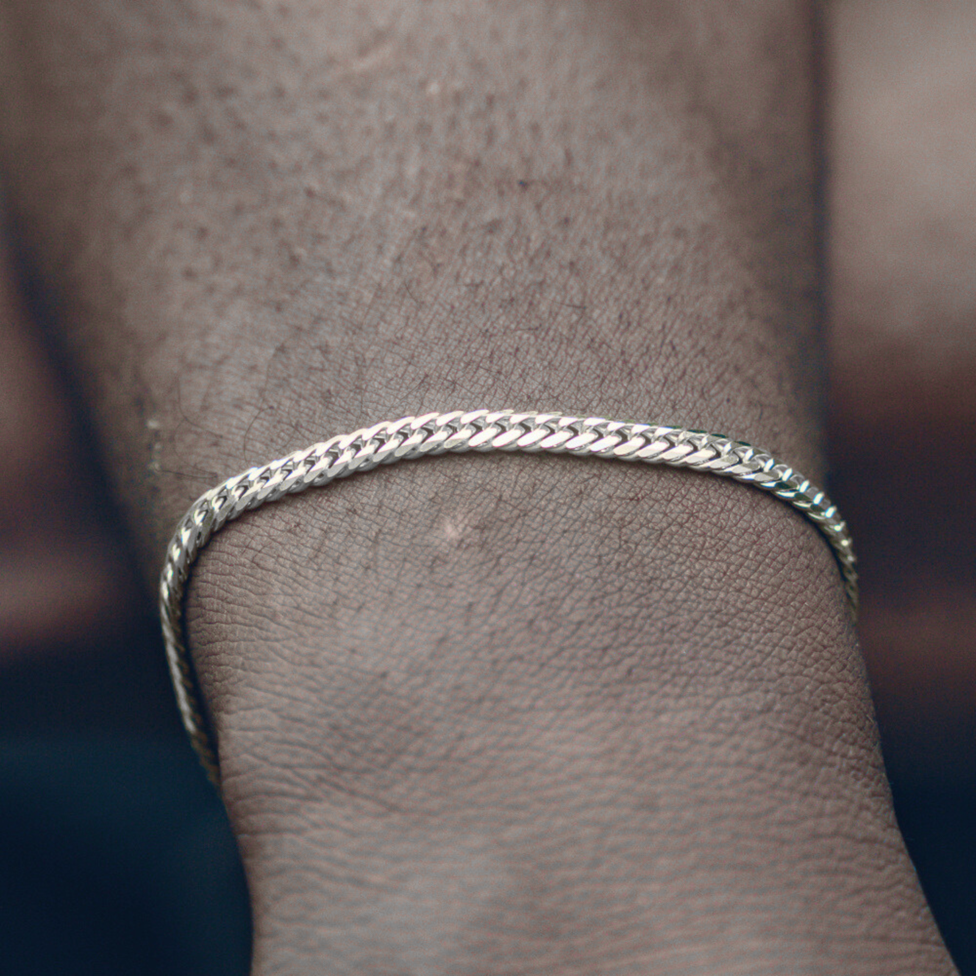 Silver Flat Cuban Bracelet (4MM)