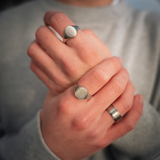 Horizon Ring - Matte Silver Signet Ring For Men | By Twistedpendant