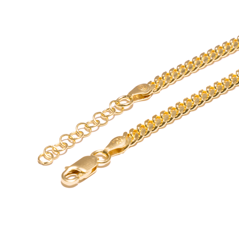 4mm Gold Miami Cuban Chain - Premium Italian Sterling Silver by Twistedpendant