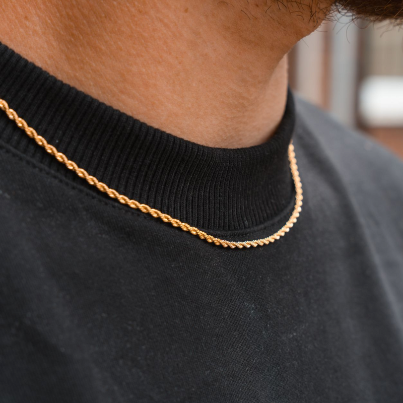 Gold Rope Chain Necklace - Mens Necklace Chain | By Twistedpendant