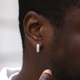 Mens Moissanite Diamond Hoop Earrings | Mens Earrings - Twistedpendant