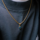 Mini Lapis Lazuli Pendant | Gold Necklace For Men - By Twistedpendant