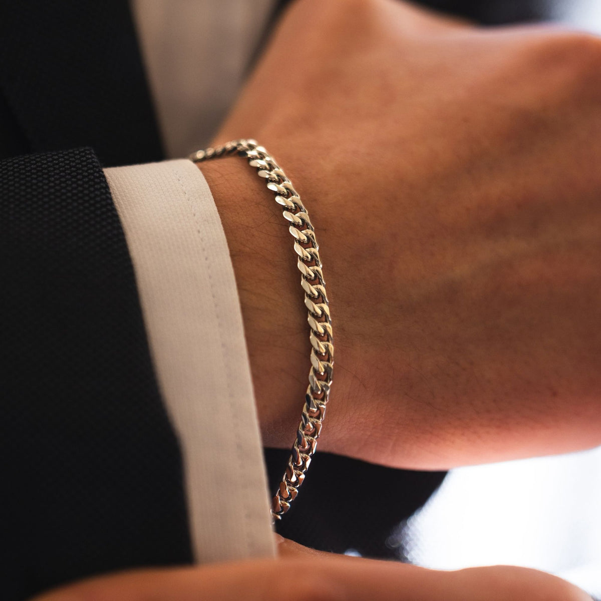 Silver Cuban Bracelet (4MM)