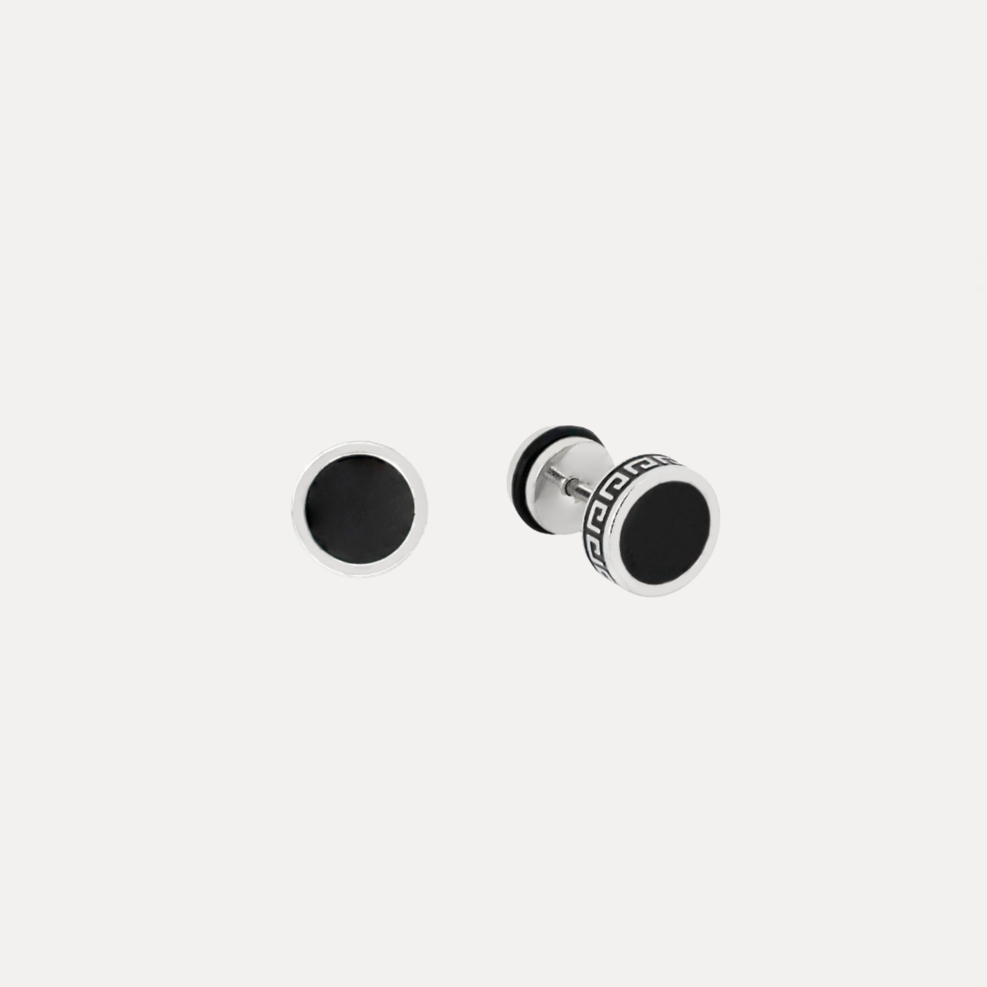 Greek Key Stud (Silver)