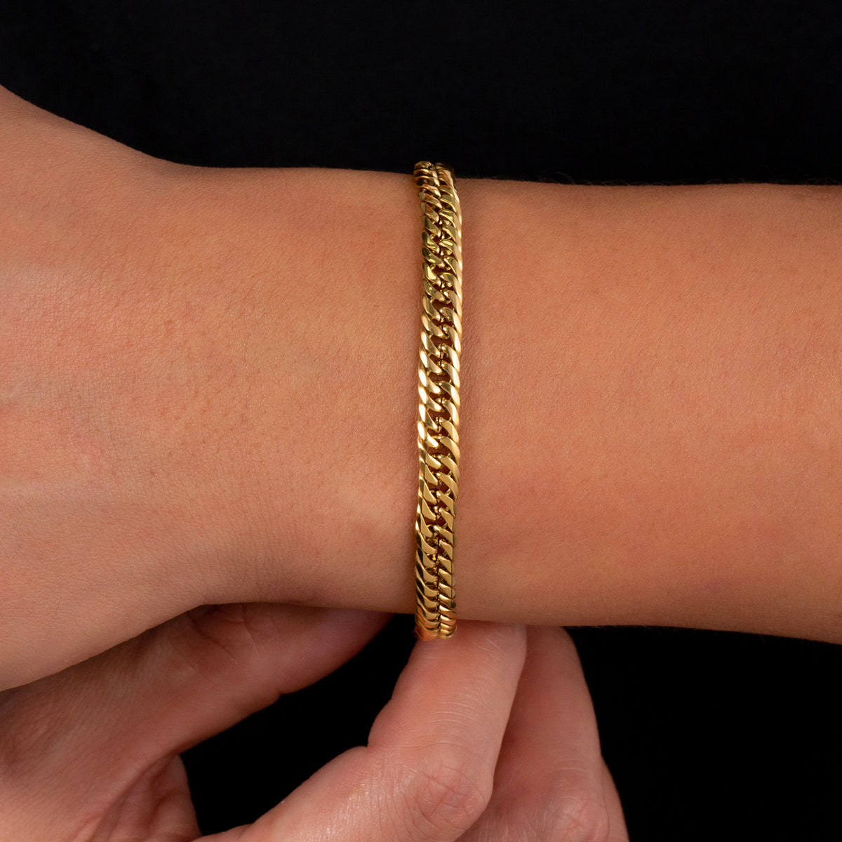 Gold Flat Cuban Bracelet (6MM)