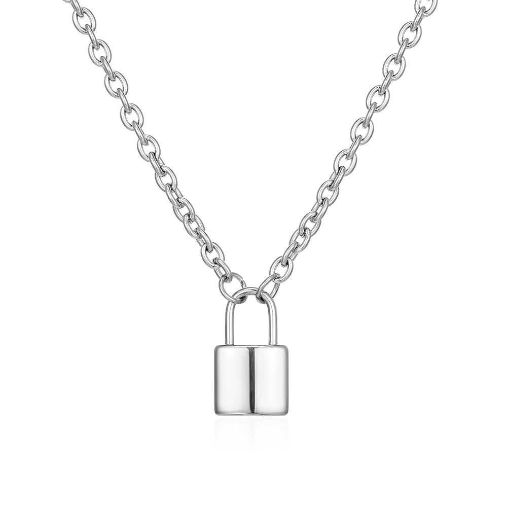 Men's Padlock and Chain - Silver Padlock Necklace By Twistedpendant
