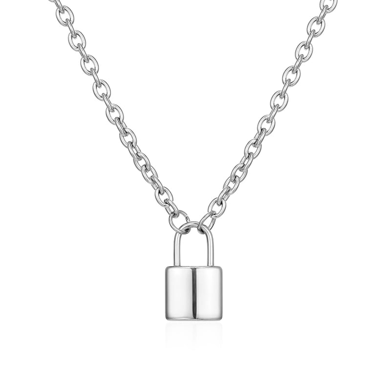 Men's Padlock and Chain - Silver Padlock Necklace By Twistedpendant