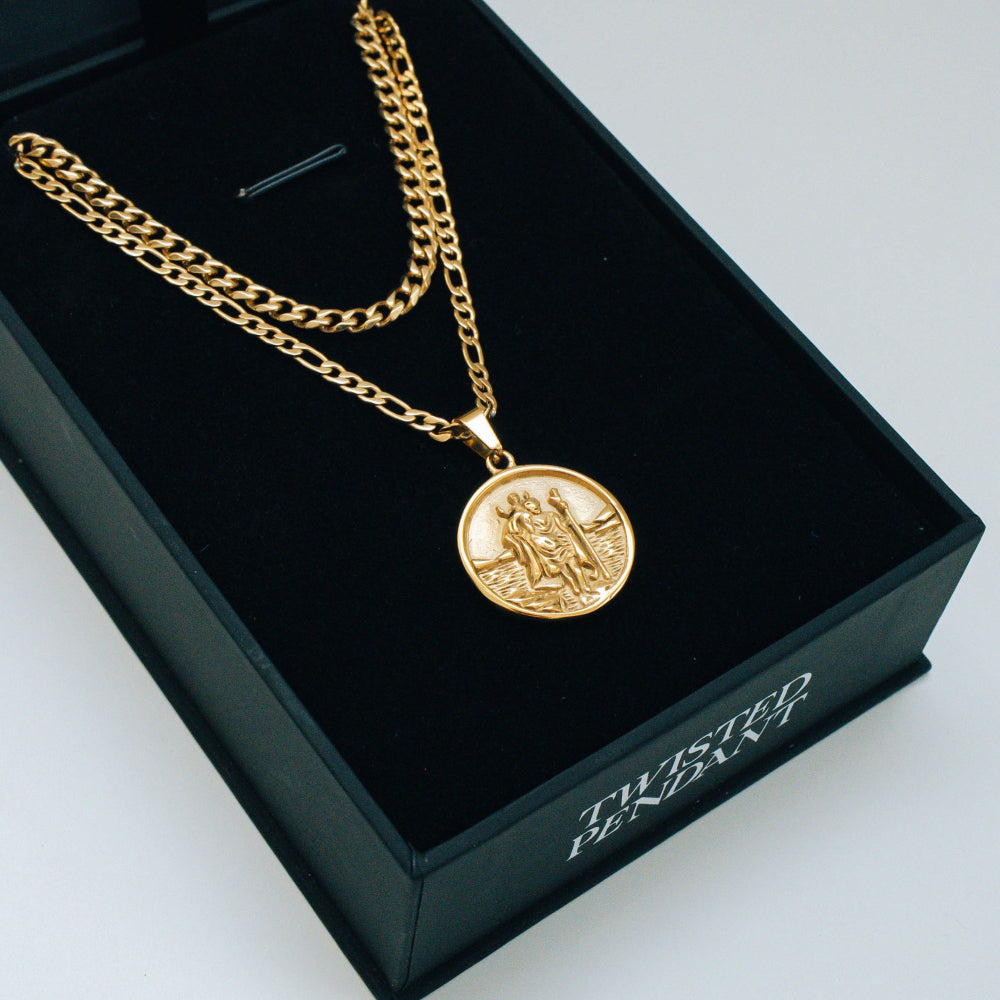 St Christopher Pendant Necklace Set - By Twistedpendant