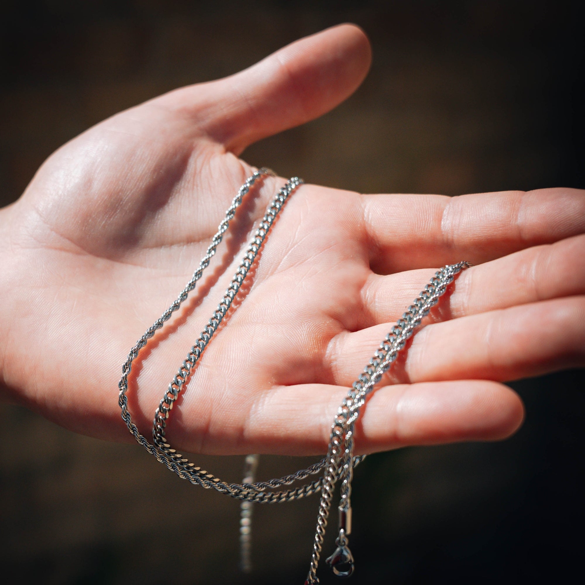 Silver Rope Chain Necklace - Mens Necklace Chain | By Twistedpendant