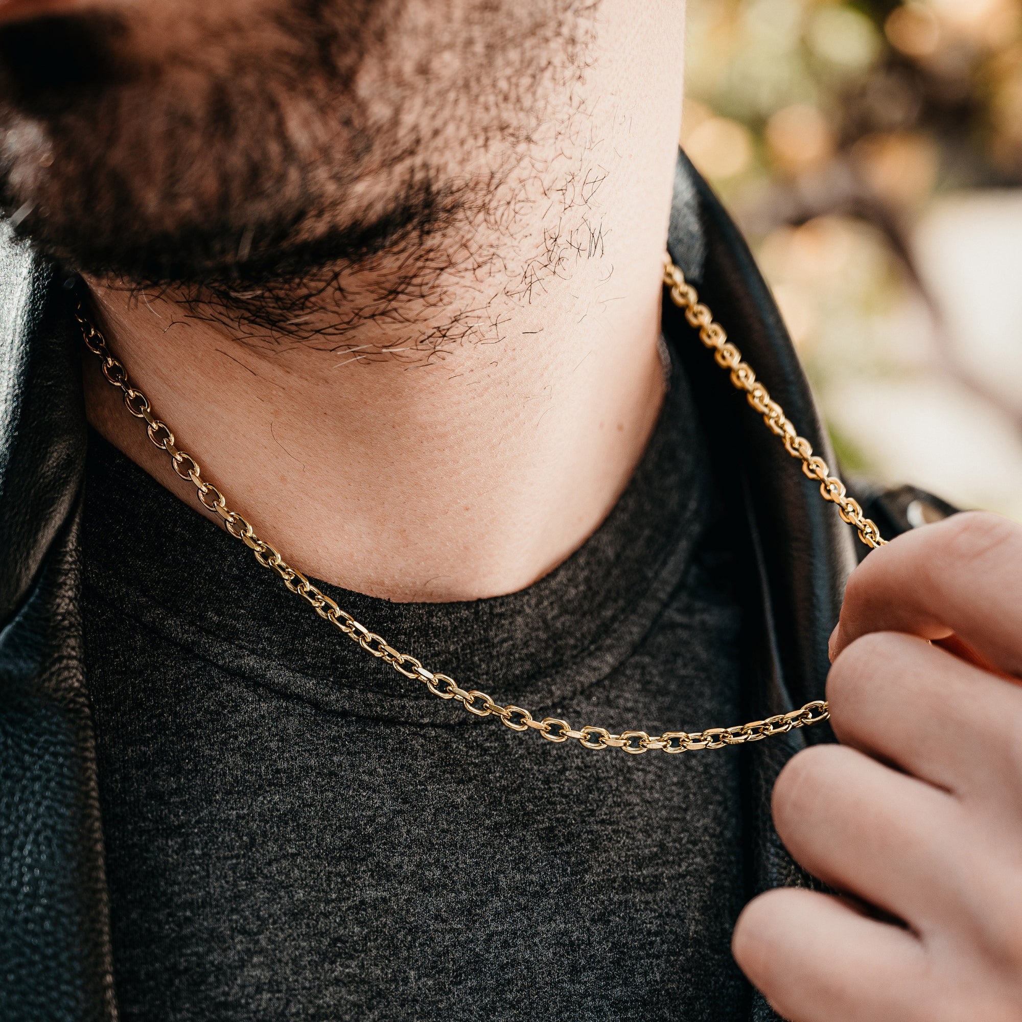 Gold Rolo Chain - 4mm Gold Chain For Men - By Twistedpendant