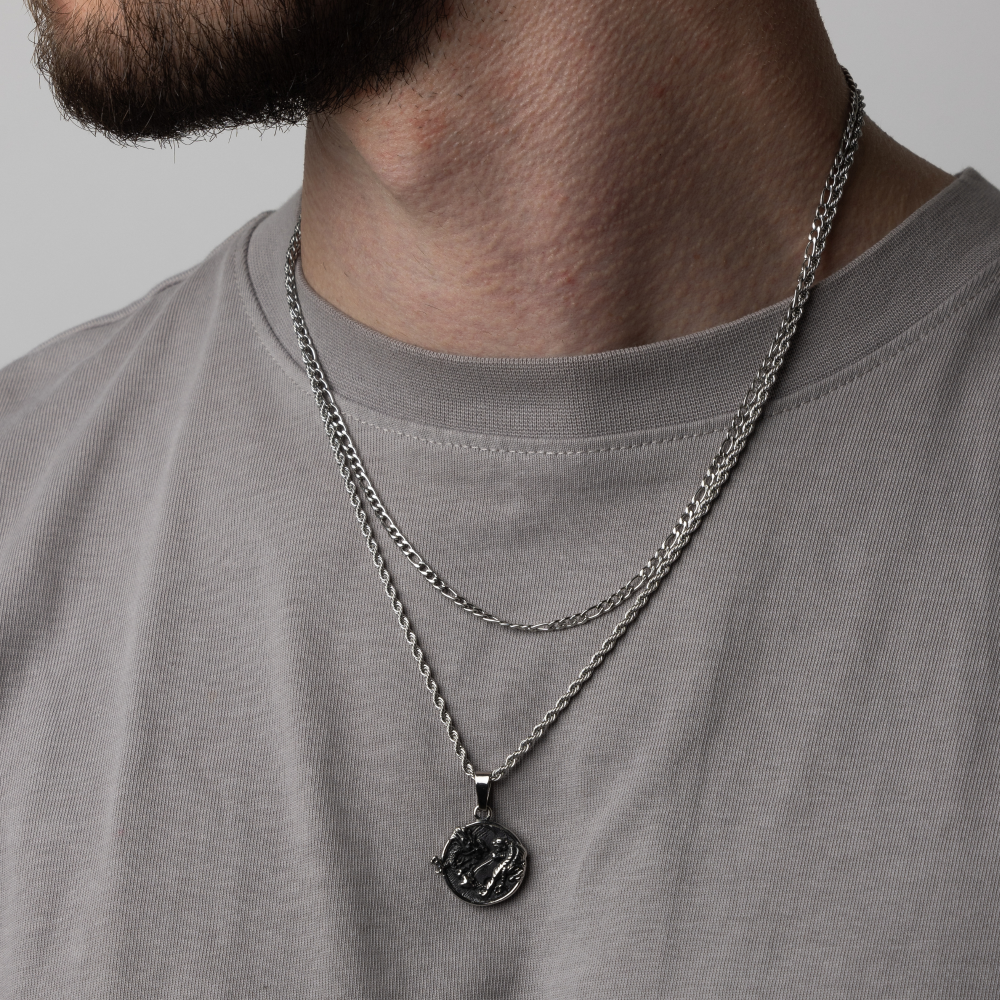 Make Your Own Set - Dragon Tiger & Figaro Chain -Perfect Jewellery Gifts For Men - By Twistedpendant