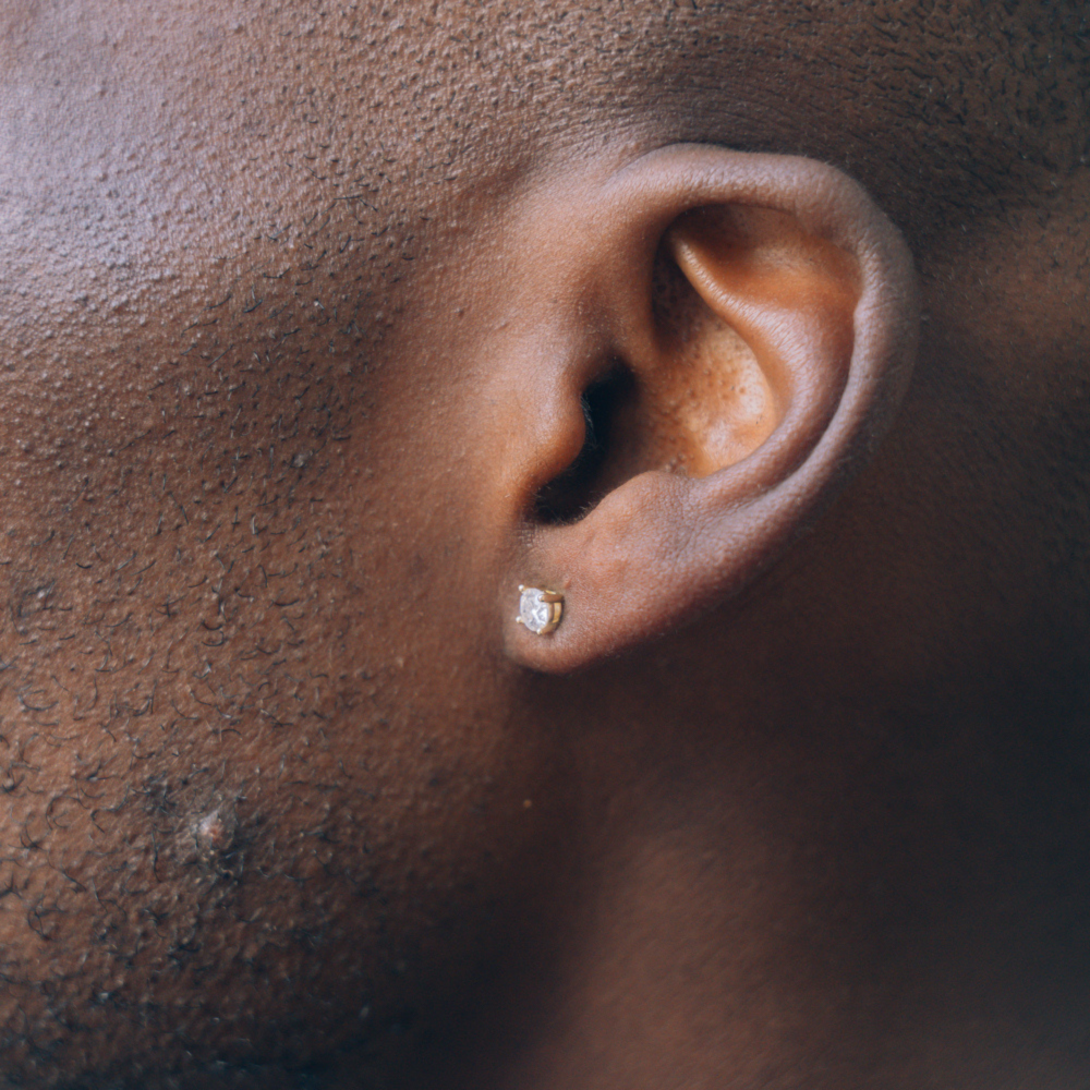 Gold Moissanite Diamond Stud Earrings - Mens Earrings By Twistedpendant
