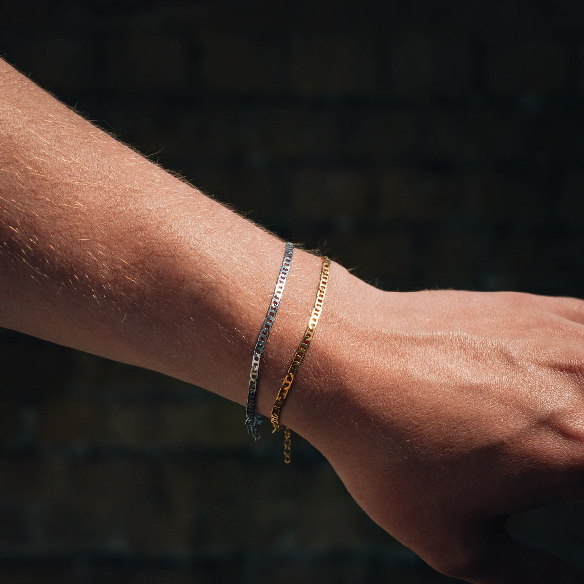 Gold Flat Mariner Bracelet (3MM)