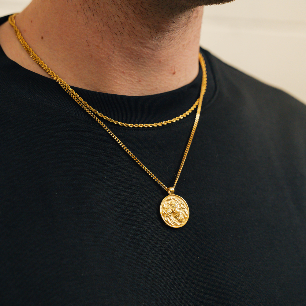 Zeus Greek God Pendant - Mens Gold Necklaces By Twistedpendant