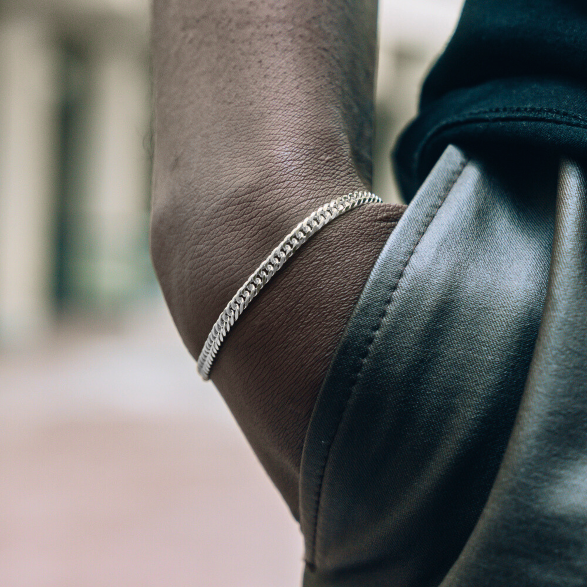 Silver Flat Cuban Bracelet (4MM)
