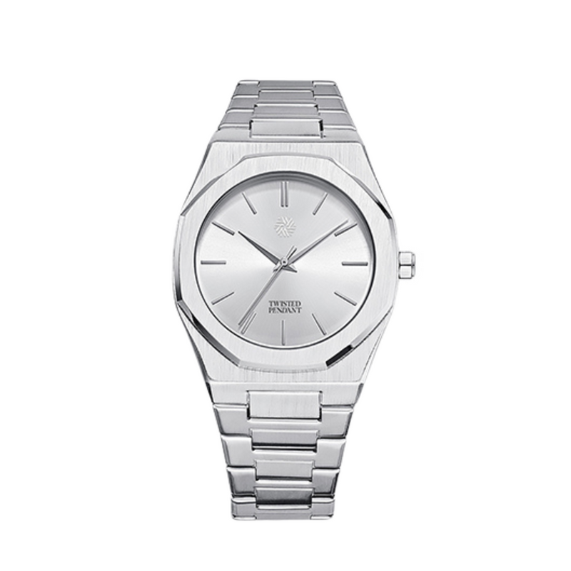 Mens All Silver Watch - Silver Watches For Men - By Twistedpendant