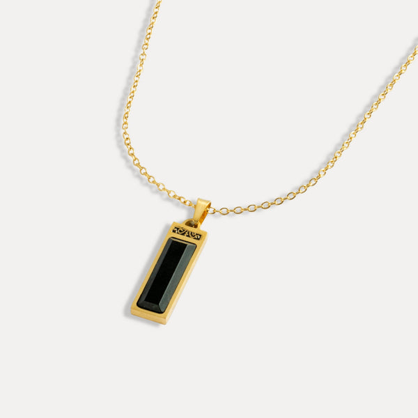 Onyx Verge Pendant - Mens Gold Pendant Necklace - By Twistedpendant