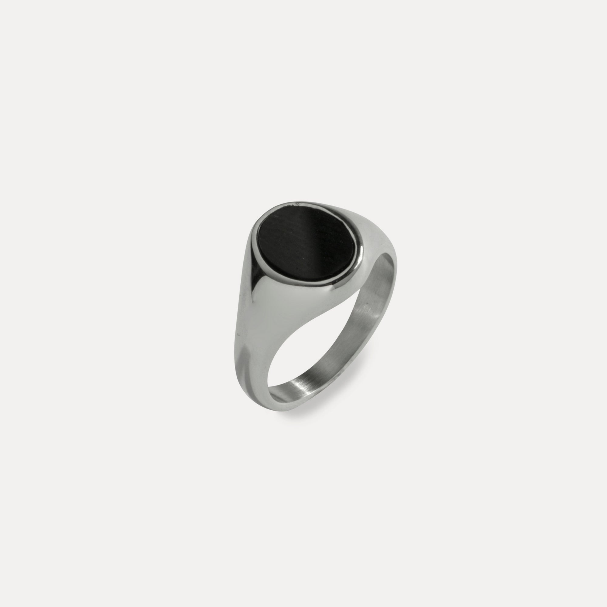 Black Onyx Signet Ring - Silver