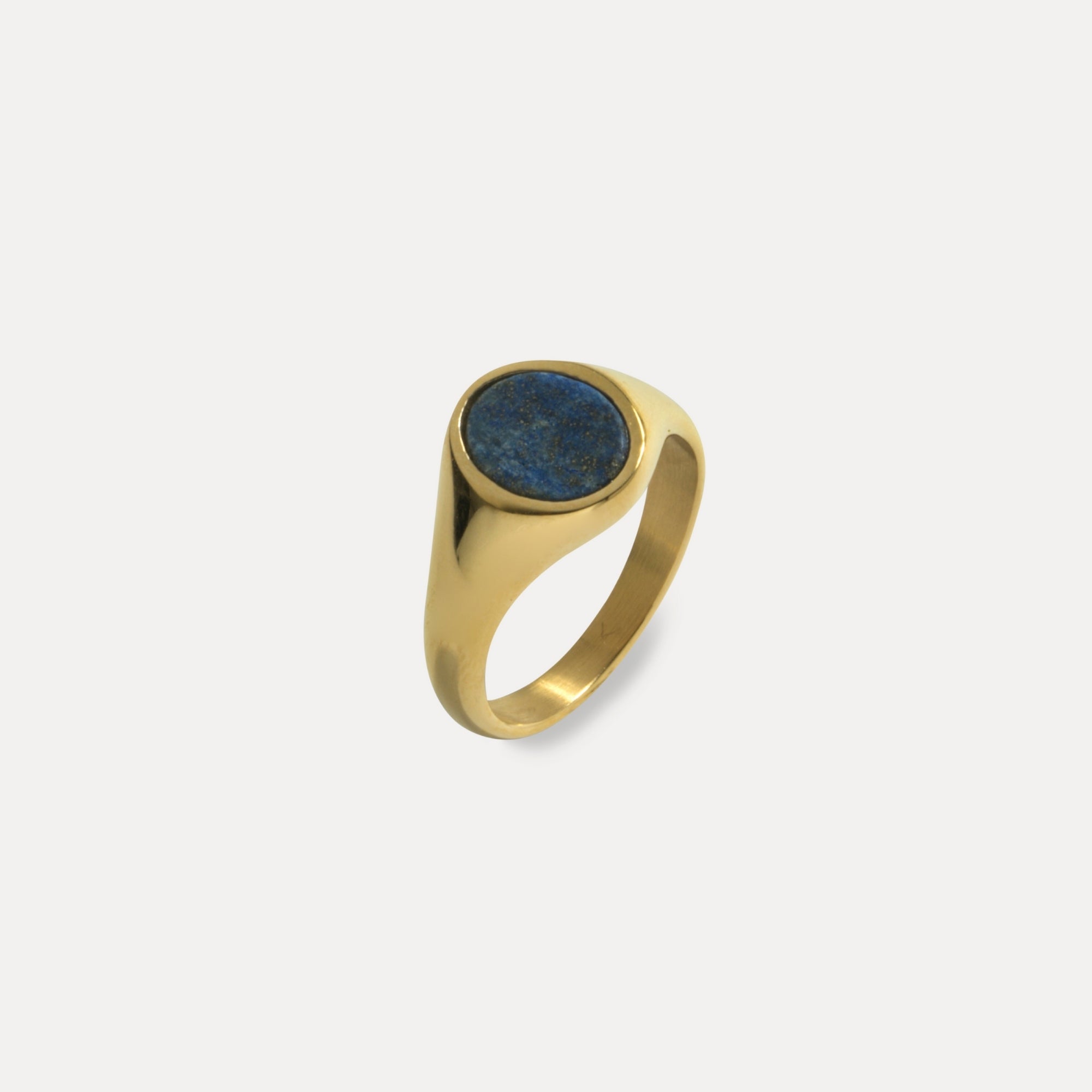 18K Gold Lapis Lazuli Signet Ring - Signet Rings for Men By Twistedpendant