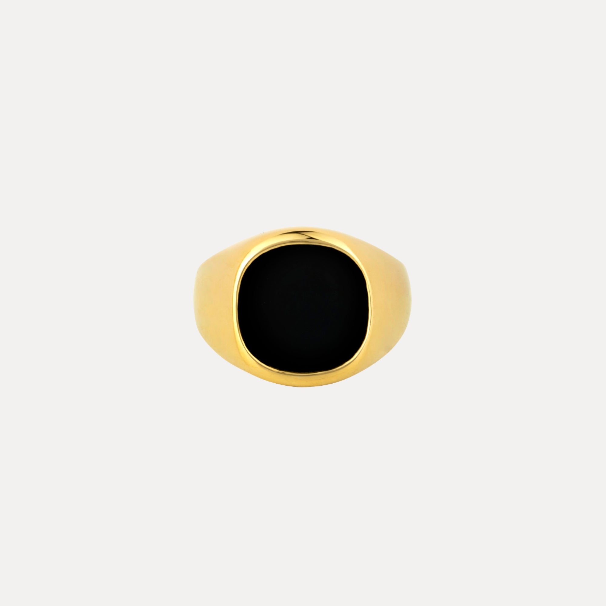 Large Black Onyx Signet - Gold
