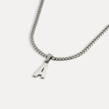 Silver Initial Letter Necklace - Personalised Initial Necklace for Men - By Twistedpendant