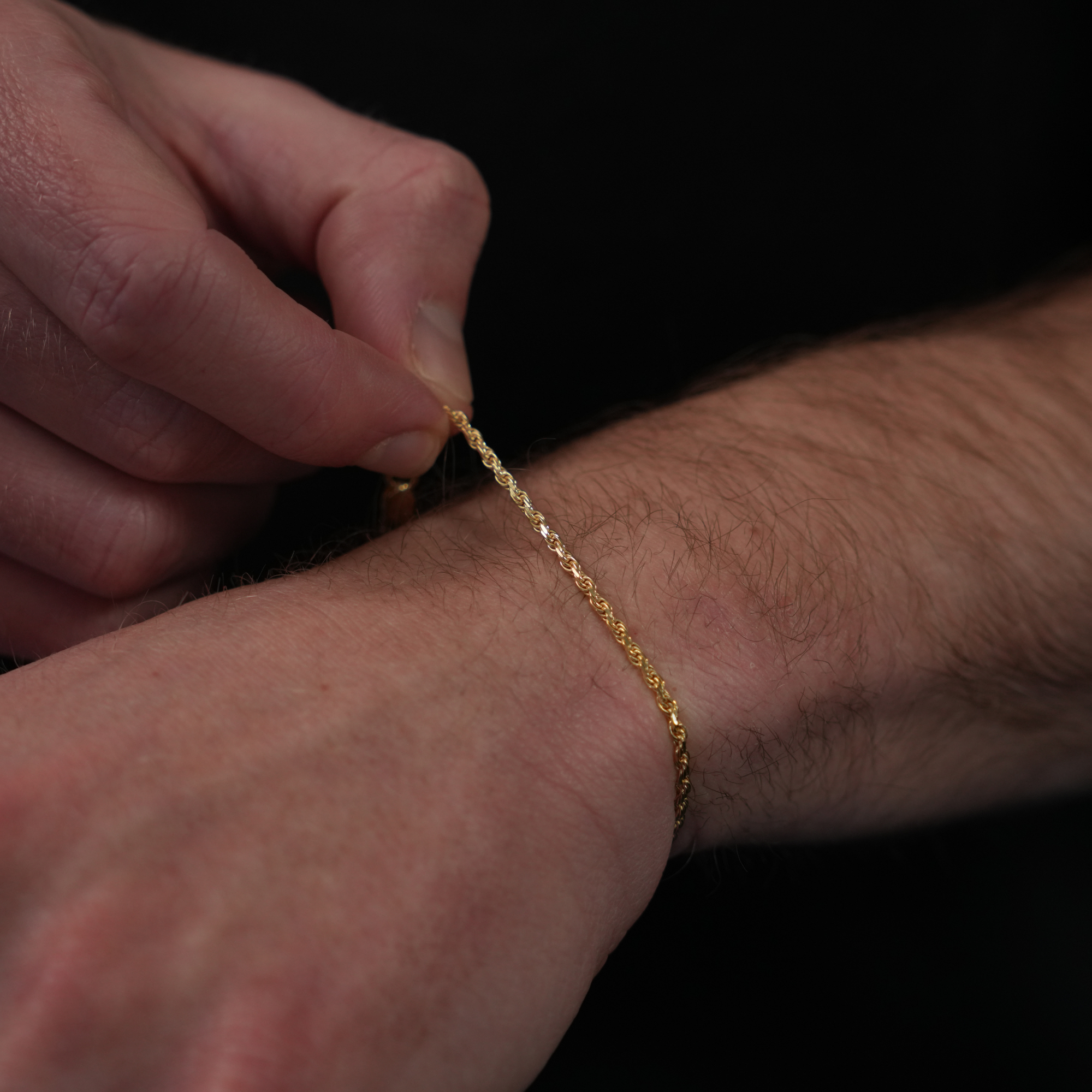 Gold Plated Twisted Rope Bracelet For Men - By Twistedpendant