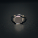 Horizon Ring - Matte Silver Signet Ring For Men | By Twistedpendant