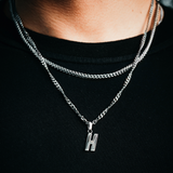 Mens Initial Necklace Gift Set - (Silver) - Jewellery Gifts For Men - By Twistedpendant