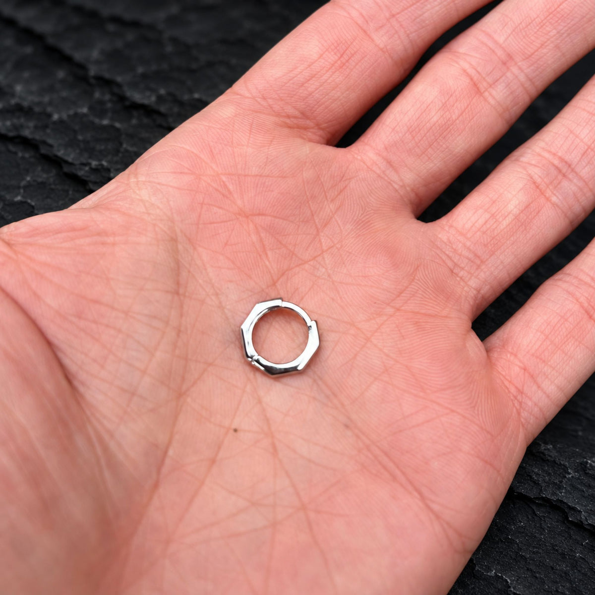 Octagon Hoop - Silver