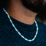 Blue Pearl Chain - Men's Pearl Necklace | Twistedpendant