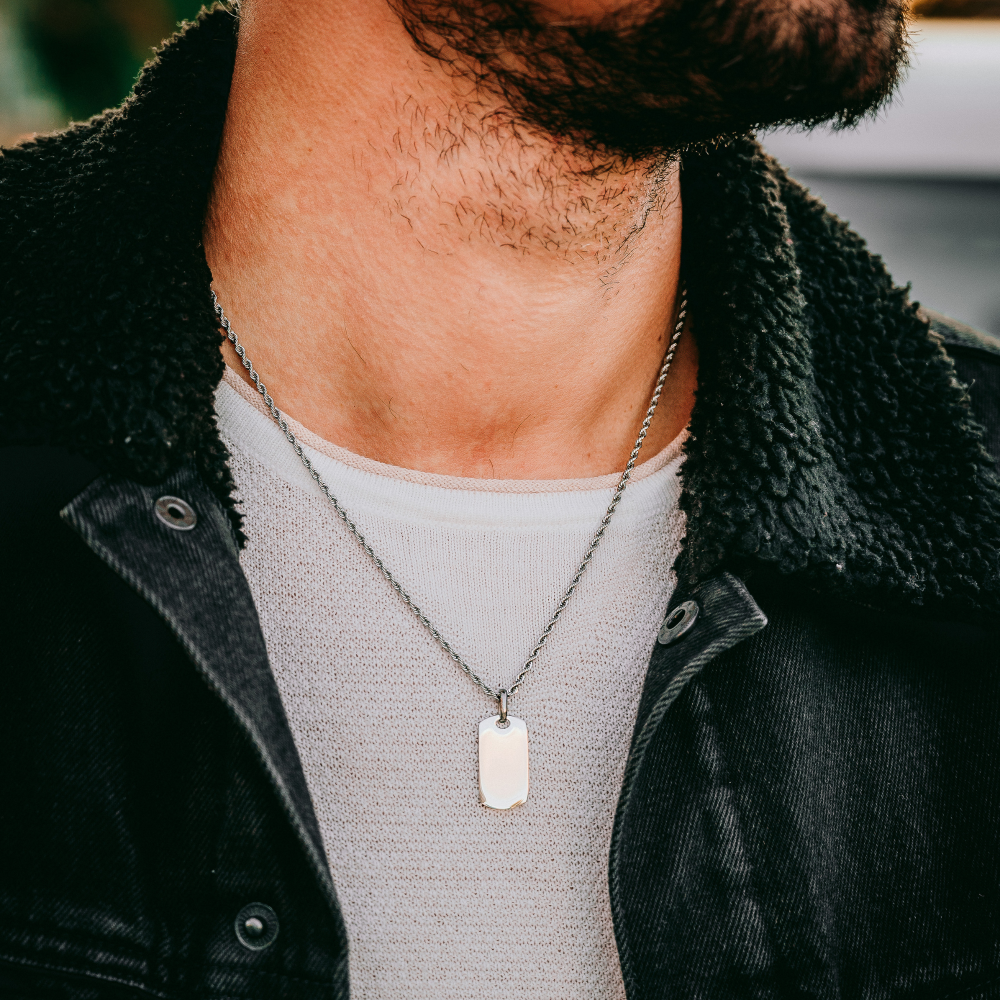 Dog Tag Pendant Necklace - Mens Dog Tag Necklace By Twistedpendant