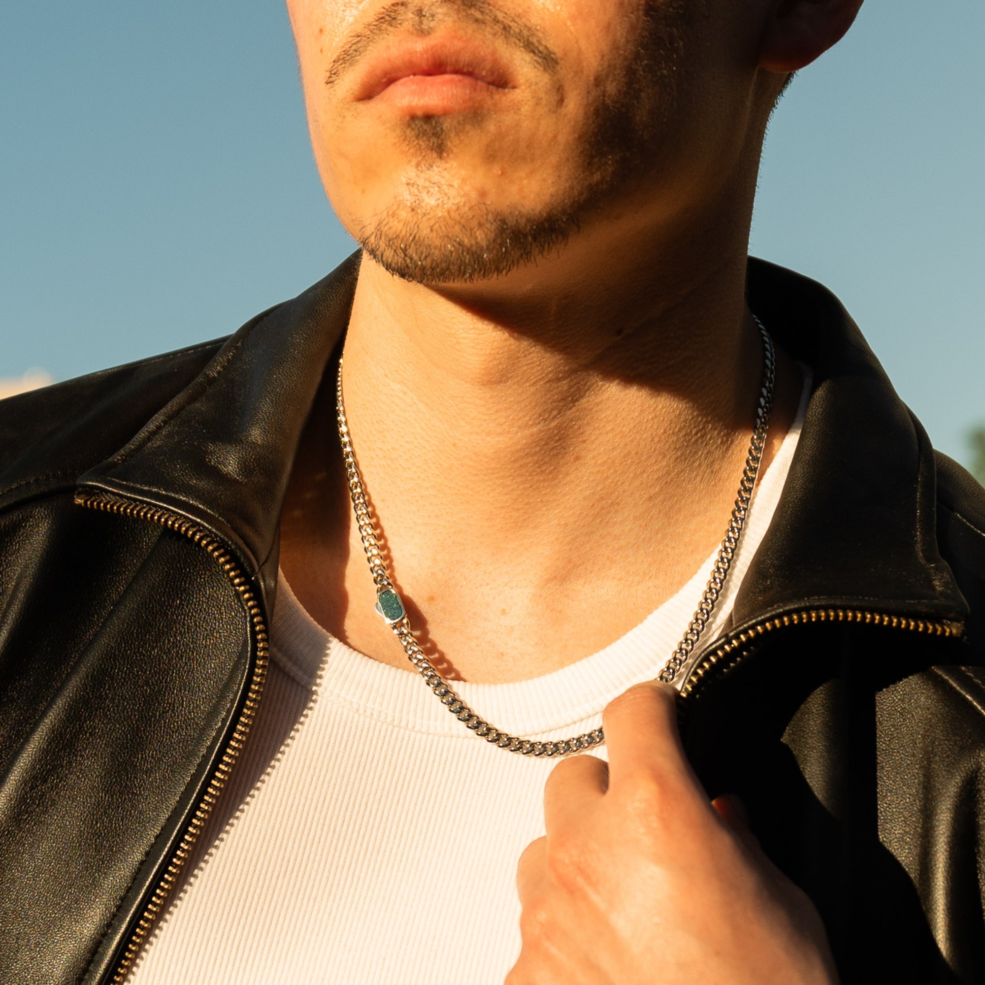 Opal Cuban Chain (5MM) - Silver