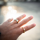 Men's Gold Ring - Matte Finished Men's Gold Band Rings | Twistedpendant