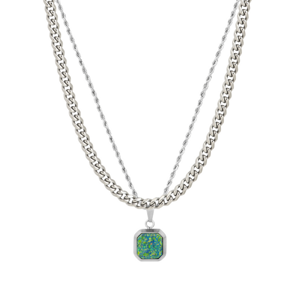 Opal Pendant Set - Mens Jewellery Gifts For Men - By Twistedpendant