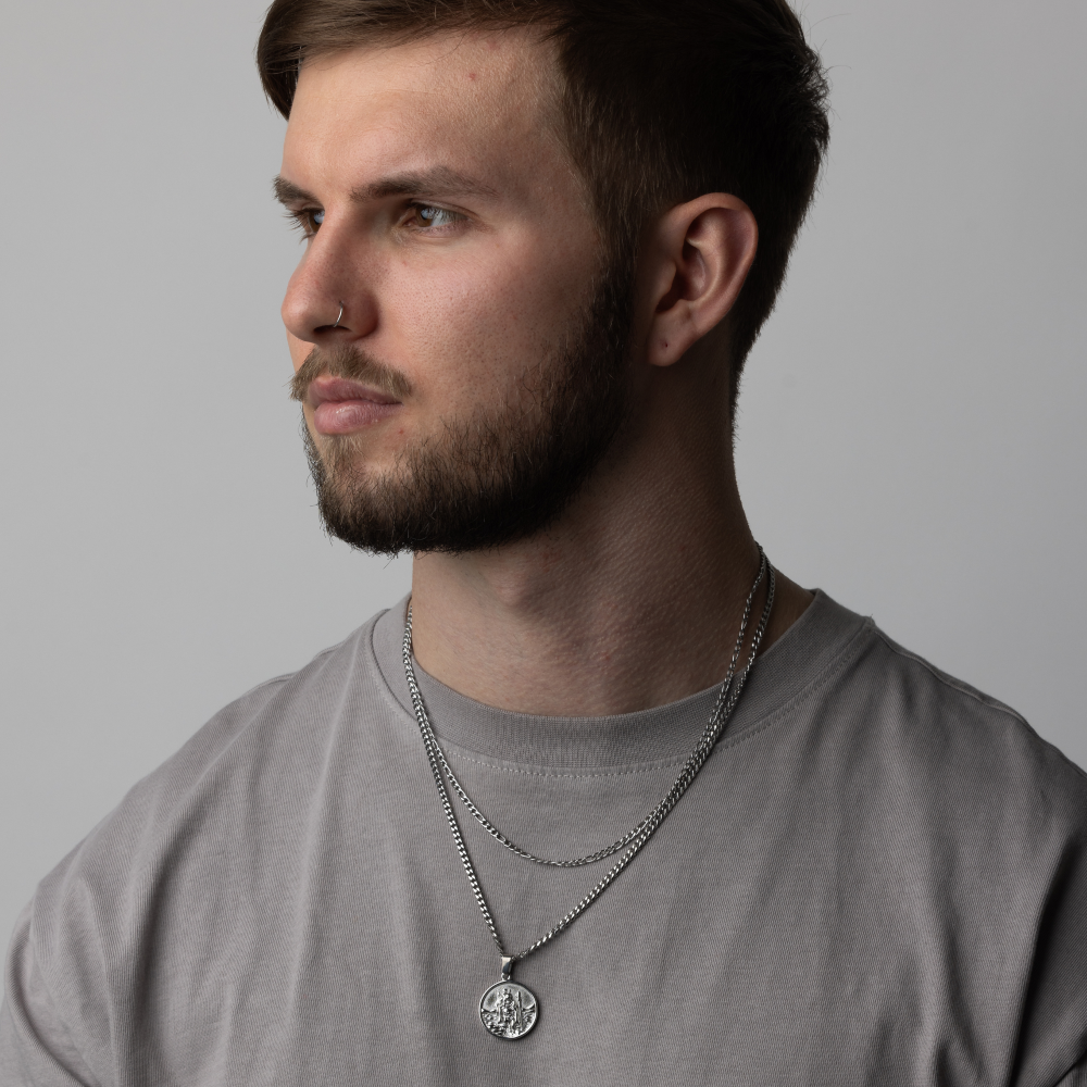 Make Your Own Set - St Christ & Figaro Chain -Perfect Jewellery Gifts For Men - By Twistedpendant