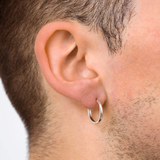 Sterling Silver Mens Earrings - Silver Hoop Earrings | Twistedpendant