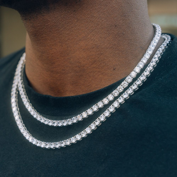 5MM Silver Tennis Chain For Men - Mens Tennis Chain By Twistedpendant