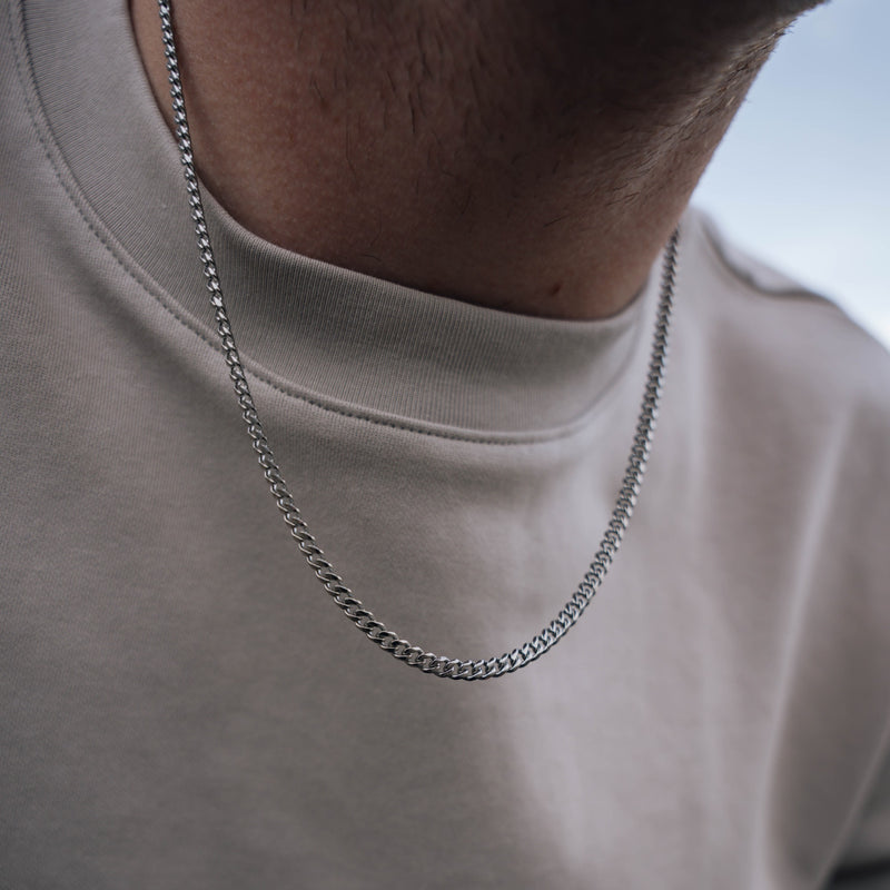 Thin Silver Cuban Chain (3MM) For Men - Multiple Sizes | Twistedpendant