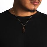 Onyx Verge Pendant - Mens Gold Pendant Necklace - By Twistedpendant