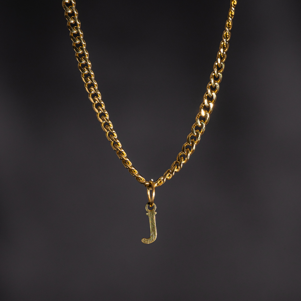 Initial Necklace For Men - Gold Initial With Chain - By Twistedpendant
