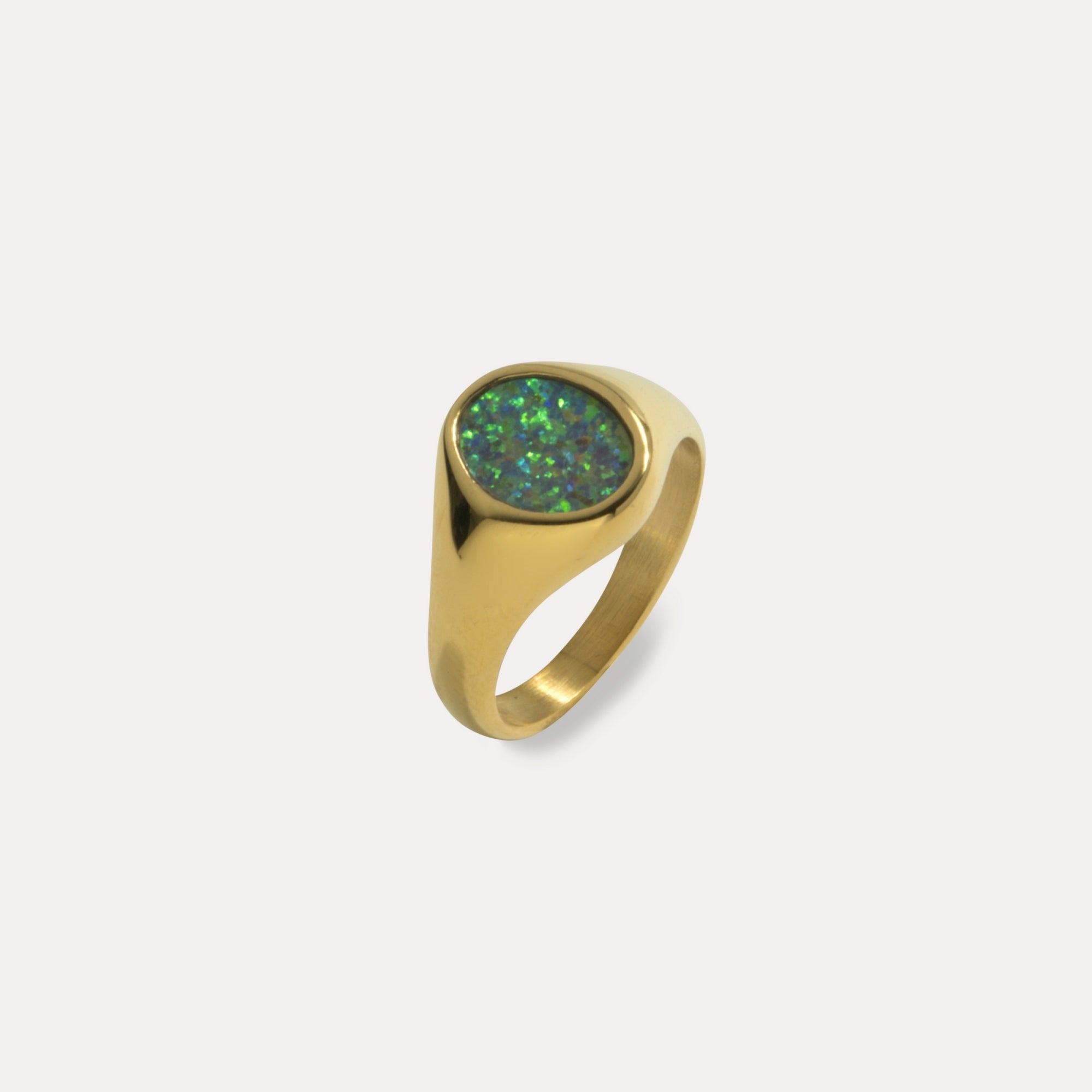 Opal Signet Ring For Men - Mens Gold Signet Rings - By Twistedpendant