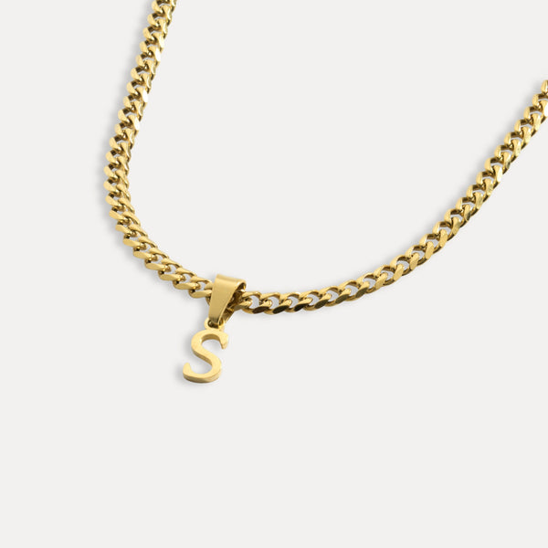 Initial Necklace For Men - Gold Initial With Chain - By Twistedpendant