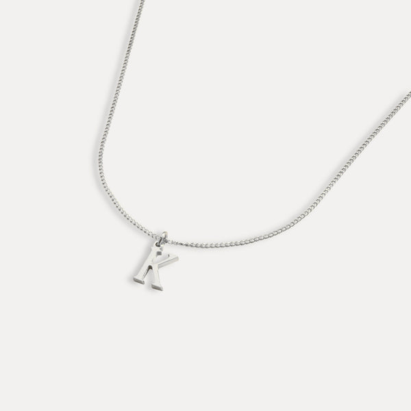 Silver Initial Necklace For Men - Mens Initial Pendant By Twistedpendant