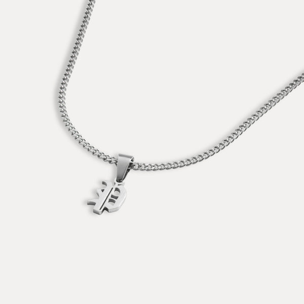 Silver Old English Initial Necklace - Mens Initial Pendant By Twistedpendant