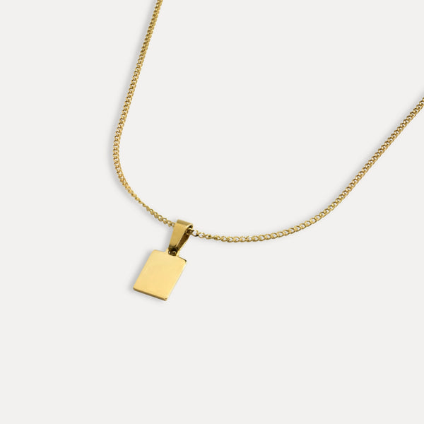 Minimalist Mini Bar Pendant Necklace - Men's Gold Necklace | Twistedpendant