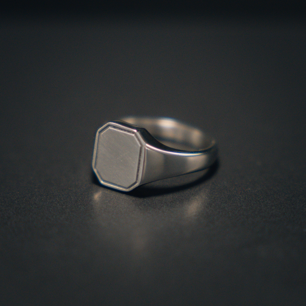 Horizon Ring - Matte Silver Signet Ring For Men | By Twistedpendant